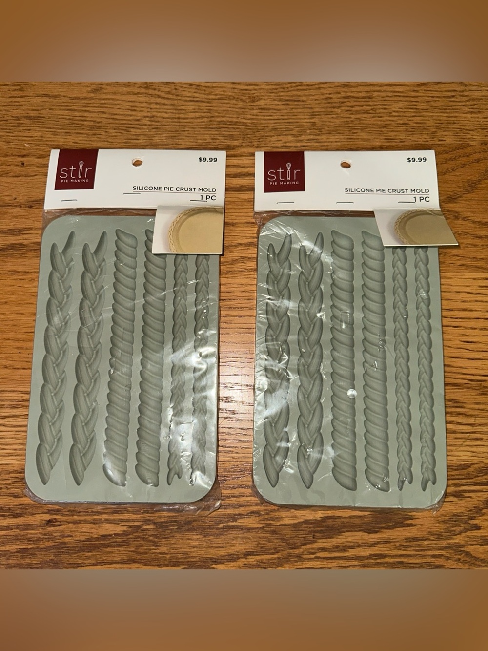 Stir Pie Making Silicon Pie Crust Mold NWT Set Of 2